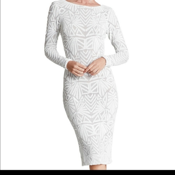 Dress the Population Dresses & Skirts - Dress the Population Emery Dress Large White/Nude